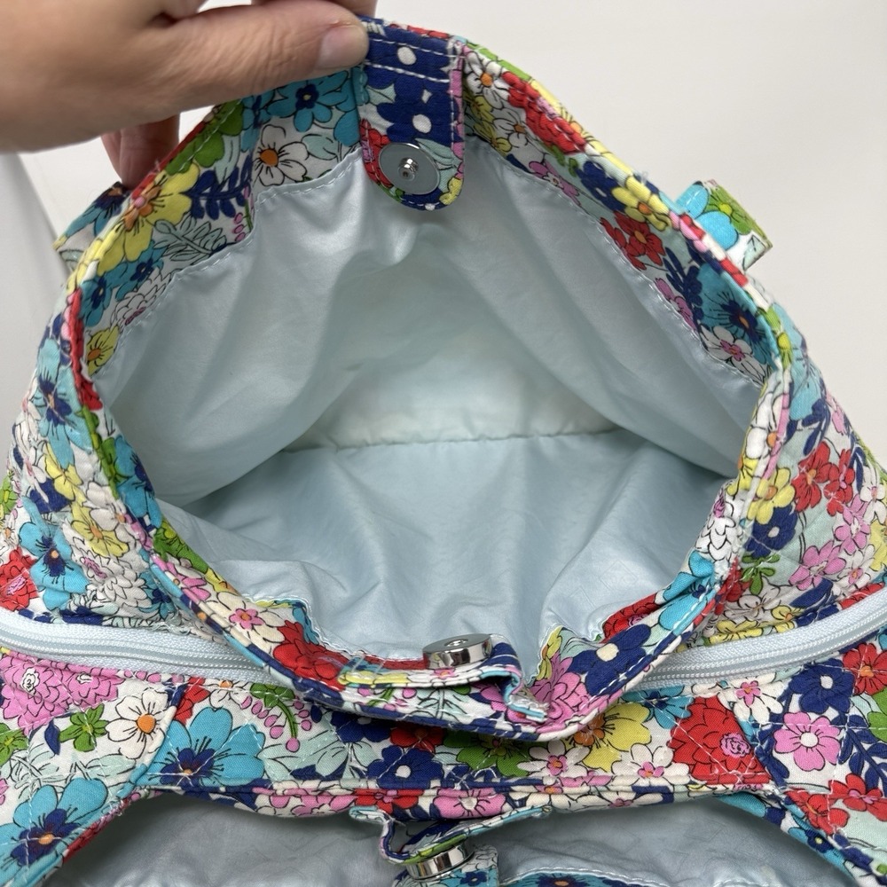 Vera Bradley Shoulder Bag Triple Compartment Far Out Floral Quilted Purse Boho - Picture 8 of 14